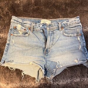 American Eagle Outfitters Light Blue Ripped Jean Shorts